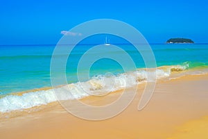 Kata Noi beach wave background