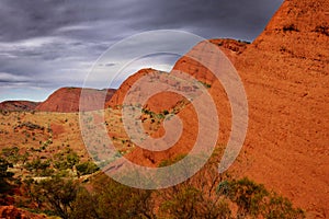 Kata Tjuta (the Olgas) on a rainy day photo