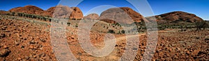 Panoramic view on the olgas domed rocks, Northern Territory, Australia photo