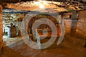 Catacombs of the underground near Odessa in Ukraine photo