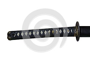 katana`s tsuka isolated on white screen.