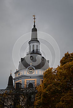 Katarina church in stockholm sweden on an autumn day.