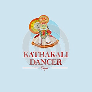 Kathakali dancer vector mascot logo