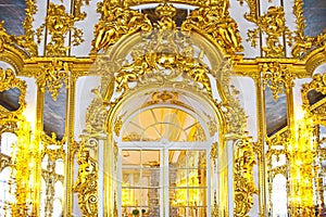 Katherine's Palace hall in Tsarskoe Selo (