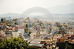 Kathmandu. Beautiful view of the city from Boudha Stupa