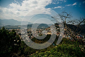 Kathmandu. Beautiful view of the city from Boudha Stupa