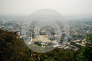 Kathmandu. Beautiful view of the city from Boudha Stupa