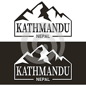 Kathmandu Mountain Silhouette Design City Vector Art.