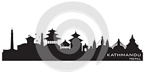 Kathmandu Nepal city skyline vector silhouette