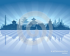 Kathmandu Nepal city skyline vector silhouette