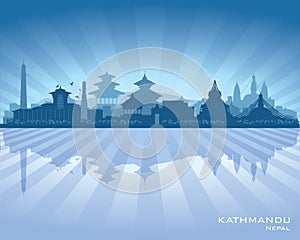 Kathmandu Nepal city skyline vector silhouette photo