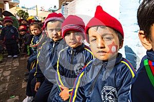 KATHMANDU, NEPAL - pupils during lesson in primary school