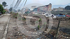 Kathmandu, Nepal - Ringroad trees cut down photo