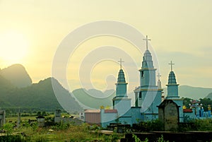 Katholic / Christian cementery in buddhistic Vietnam