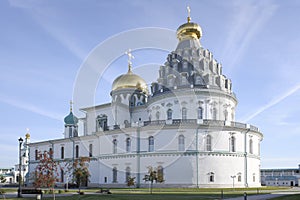 Katholikon of the Resurrection in New Jerusalem Monastery in Istra of Moscow oblast. Sunny autumn view.