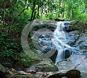 Kathu Waterfall, hidden in the jungle in the province of Phuket, Thailand.