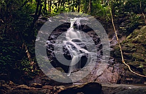 Kathu waterfall in Phuket, Thailand. Beautiful cascade in the jungle