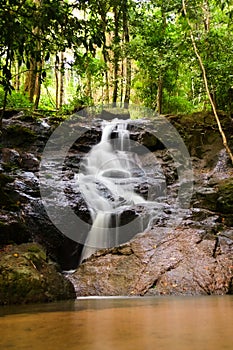 Kathu waterfall in Phuket, Thailand. Beautiful cascade in the jungle