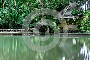 Kathu waterfall water gently flowing down the rocks Patong Phuket Thailand Asia