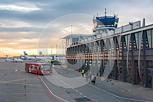 Katowice-Pyrzowice International Airport at sunrise