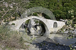 Katu bridge,typical ottoman bridge near town Permet in Albania