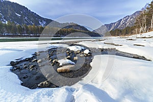 The Katun River in the Altai, early spring