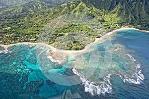 Kauai napali coast aerial view