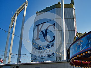 Kauffman Stadium sports complex in Kansas City, Missouri, USA