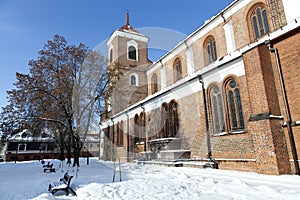 Kaunas 15th Century Cathedral Basilica In Winter