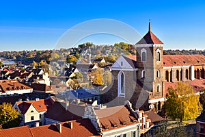 Kaunas cathedral basilica aerial view