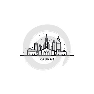 Kaunas cityscape skyline city vector logo