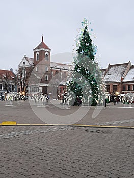 Kaunas old town market Christmas tree decoration