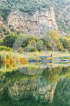 Kaunian rock tombs from Dalyan, Ortaca, Turkey