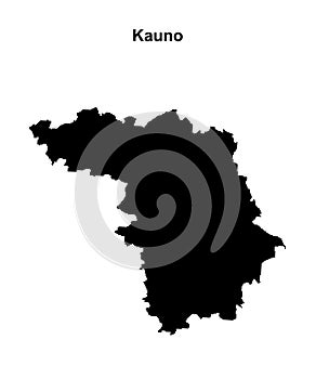 Kauno outline map