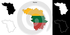 Kauno outline map