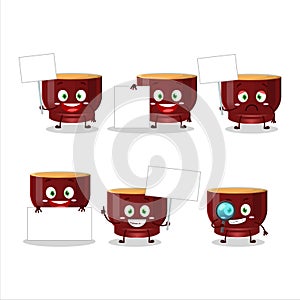 Kava drink cartoon character bring information board