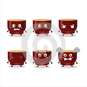 Kava drink cartoon character with various angry expressions