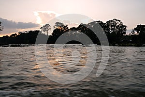 Kavery River Cauvery at Dubare near Kushalnagar in Karnataka State of India during sunset