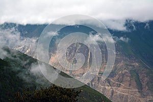 Kawa karpo snow mountains covered by cloud