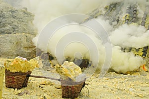 Kawah Ijen - sulphur vulcano, Indonesia, East Jawa photo