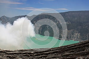 Kawah Ijen volcano on Java, Indonesia photo