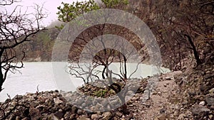 Kawah Putih white Crater shore