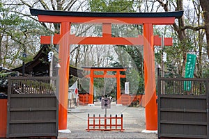 Kawai-jinja Shrine at Shimogamo-jinja Shrine in Kyoto, Japan. It is part of UNESCO World Heritage Site.