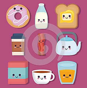 Kawaii breakfast food design