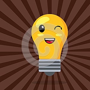 kawaii bulb wink smile