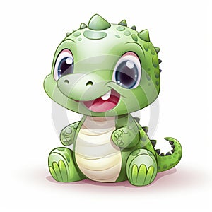 Kawaii Crocodile Cartoon Vector Clipart With Anime-inspired Design photo