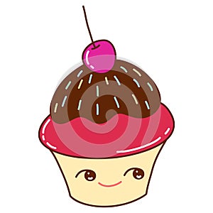 Sweet cupcake design, vector illustration