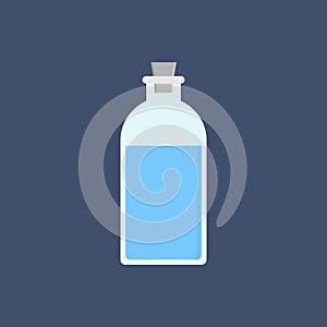 kawaii and cute character chemical bottle flat design vector illustration. Science experiment, research laboratory elements flat