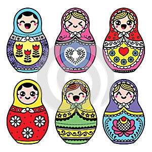 Kawaii cute Russian nesting doll - Matryoshka