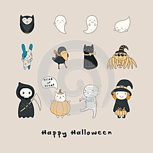 Kawaii Halloween characters
